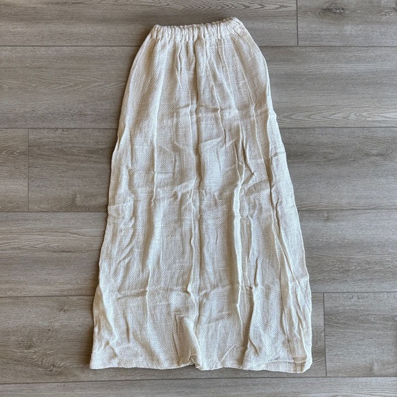 Mocha Linen Blend Maxi Skirt